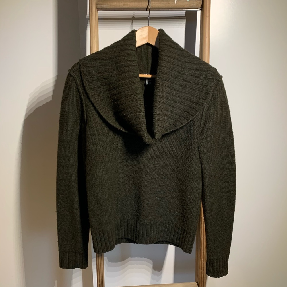 DKNY dark brown cowl/turtleneck sweater
